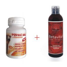 Pštrosí olej s vitamínmi 60 kapsúl + BETAVITAL 200 ml